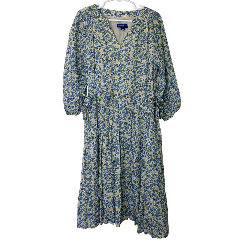 Maison Me Girls 8Y Floral Tiered Side Tie Dress